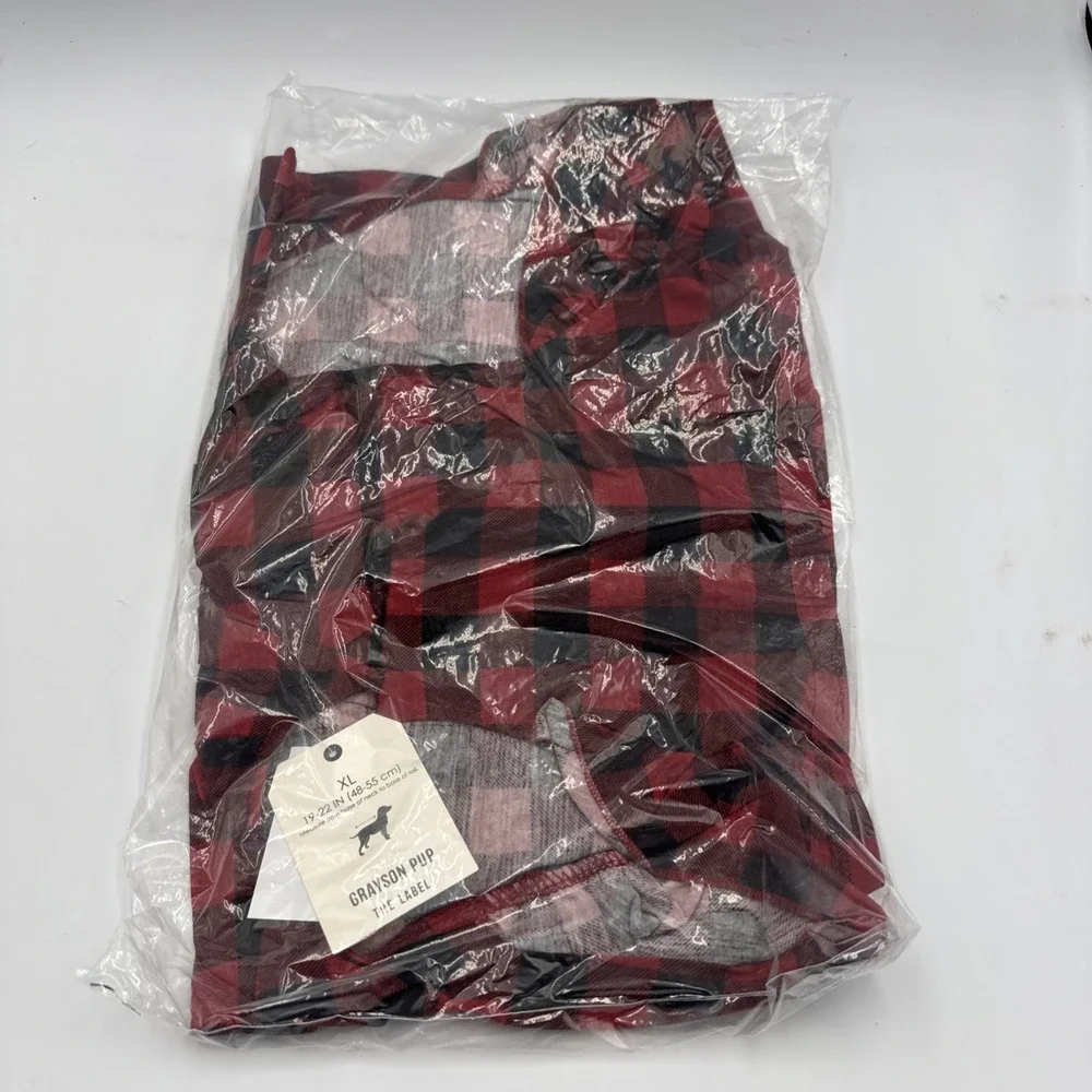 Grayson Pup Buffalo Check Red Plaid Dog Dress Large 19-22